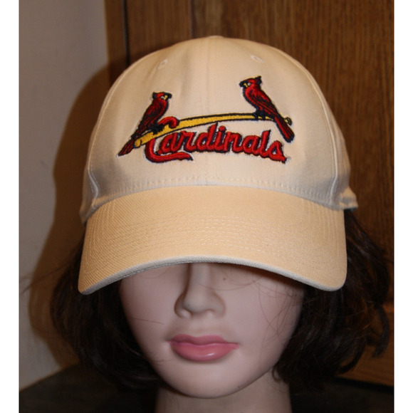 Vintage Y2K St Louis Cardinals NIKE Team White Fitted OSFA Hat Cap Bird Bat Logo - Picture 1 of 7